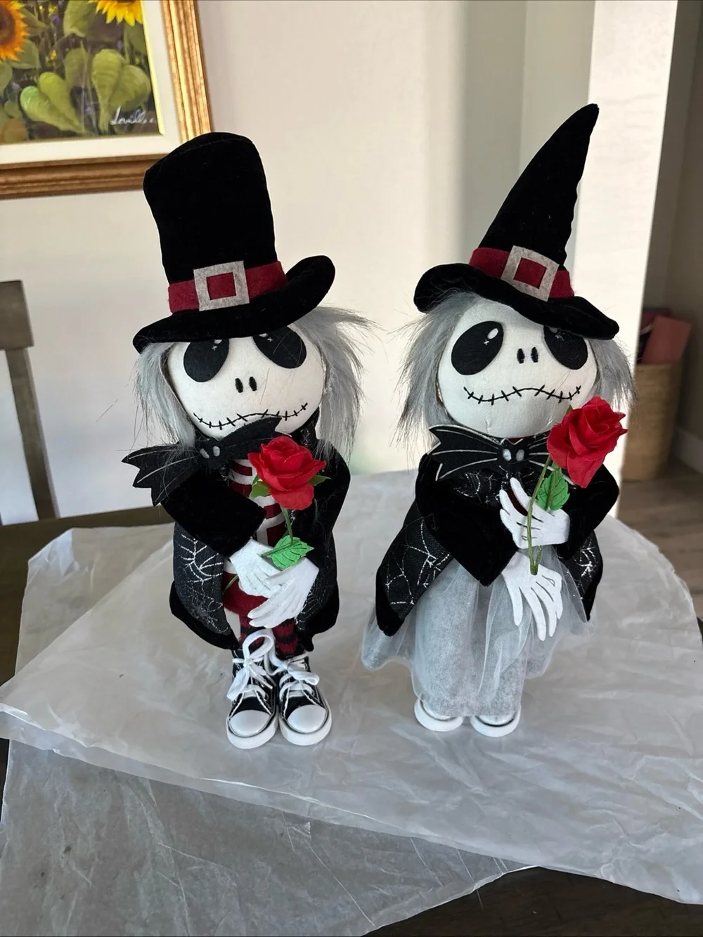 Vintage Day of the Dead Skull Skeleton Couple
